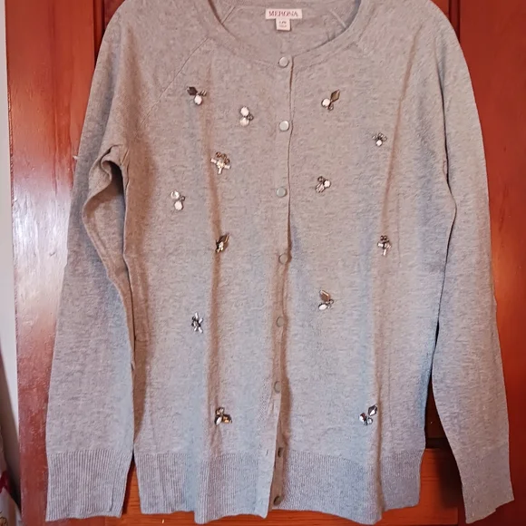 Merona Sweaters Merona Gray Jeweled Cardigan From Target